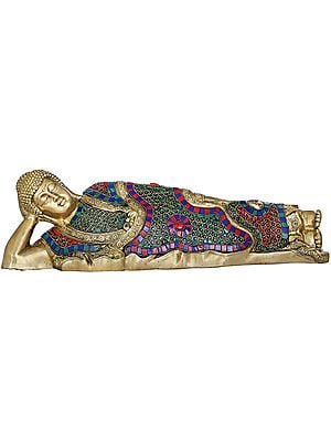 20" Mahaparinirvana Buddha Idol | Tibetan Buddhist Brass Statue | Made in India