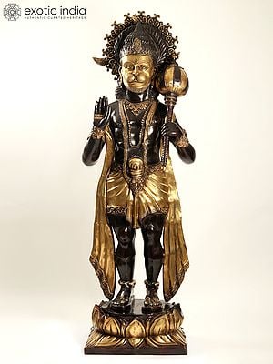 77" Super Large Blessing Hanuman In Brass | Handmade | Made In India
