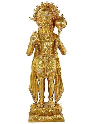 77" Super Large Blessing Hanuman In Brass | Handmade | Made In India
