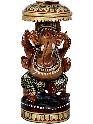 Ganesha on a Parasol Throne