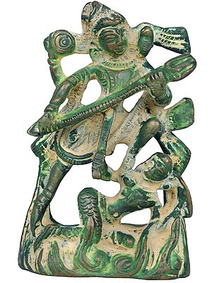 Small 2" Andhakasuravadha Leela of Lord Shiva In Brass | Handmade | Made In India