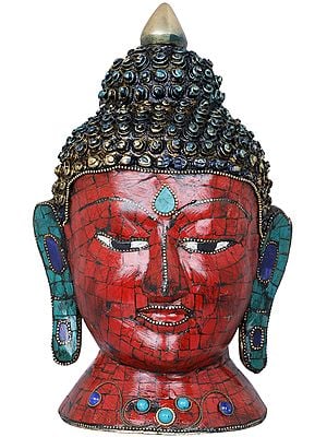 9" Tibetan Buddhist Lord Buddha Head In Brass | Handmade | Made In India