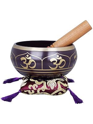 6" Auspicious OM Singing Bowl - Tibetan Buddhist In Brass | Handmade | Made In India