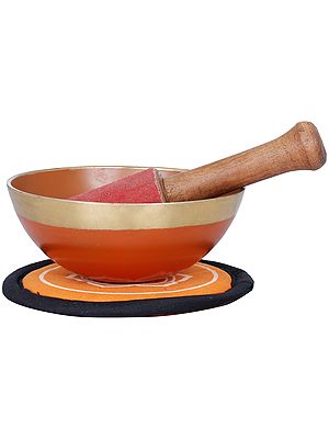 4" Tibetan Buddhist Singing Bowl in Brass | Handmade | Made in India