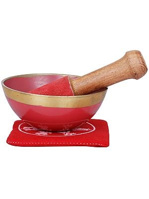 4" Tibetan Buddhist Lotus Singing Bowl In Brass | Handmade | Made In India