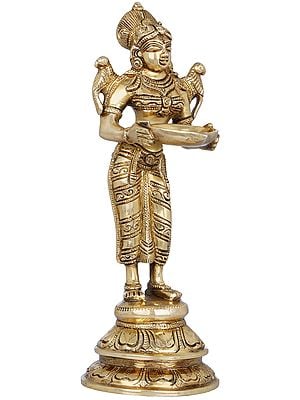 11" Deepalakshmi in Brass | Handmade | Made in India