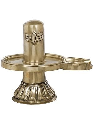 17" Shiva Linga In Brass | Handmade | Made In India