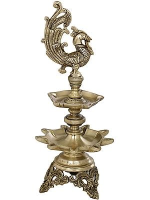 16" Ritual Lamp In Brass | Handmade | Made In India
