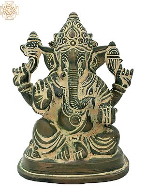 4" Small Ganesha Statue in Brass | Handmade | Made in India