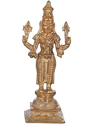 6" Bhagawan Vishnu as Dhanvantari - The Physician of the Gods | Handmade | Madhuchista Vidhana (Lost-Wax) | Panchaloha Bronze from Swamimalai