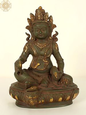 10" Tibetan Buddhist God of Wealth - Kubera | Handmade Brass Statue