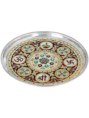 Colorfully Decorated Puja Thali