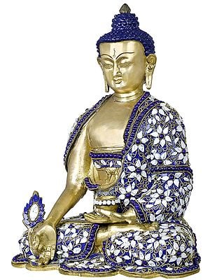 13" Tibetan Buddhist Healing Buddha (Medicine Buddha) In Brass | Handmade | Made In India