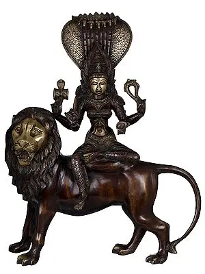 24" South Indian Goddess Parvati (Mariamman) In Brass | Handmade | Made In India
