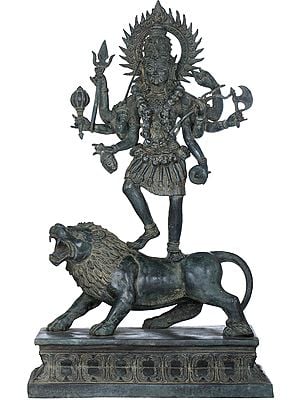 Kali Maa as Durga Standing on a Lion