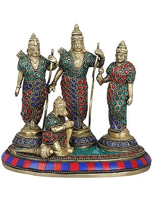 6" Rama Durbar Sculpture in Brass | Handmade | Made in India