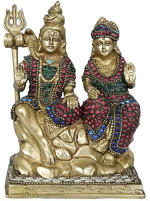 5" Shiva Parvati In Brass | Handmade | Made In India