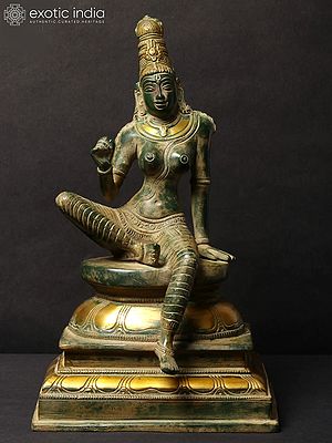 10" Parvati in Lalita Roop: Beauteous Aspect In Brass | Handmade | Made In India