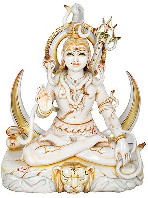 Marvellous Chandra Shiva Adorned with Serpents
