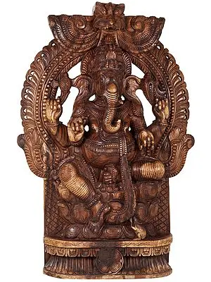 Lord Ganesha Seated In Lalitasana - Large Size