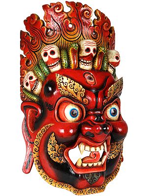 Tibetan Buddhist Large Wall Hanging Mahakala Mask - Made in Nepal