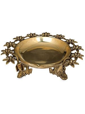 3" Large and Heavy Designer Diya In Brass | Handmade | Made In India
