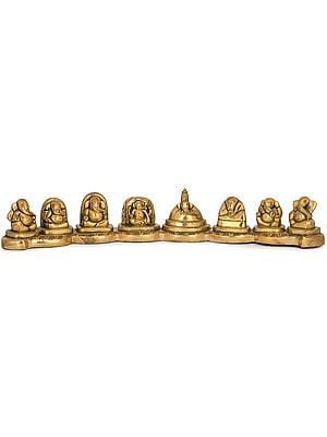 3" Ashtavinayak (Eight Ganeshas) In Brass | Handmade | Made In India