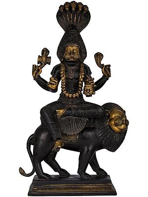 19" Sri Maha Pratyangira Devi (Atharvana Bhadrakali) Brass Statue: The Goddess to Counter Black Magic