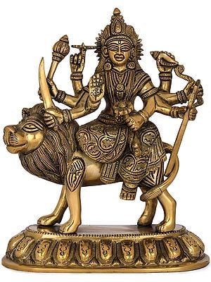 8" Devi Durga In Brass | Handmade | Made In India