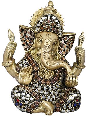 5" Lord Ganesha Sculpture in Brass | Handmade Statue | Made in India