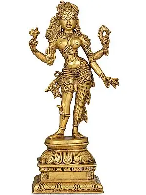 13" Ardhanarishvara In Brass | Handmade | Made In India
