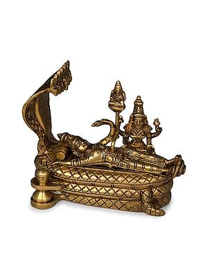 Brass Sree Padmanabhaswamy Statue (Sheshashayi Vishnu) | Handmade | Made in India