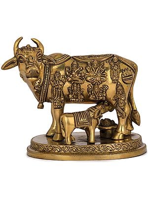 5" Cow and Calf In Brass | Handmade | Made In India