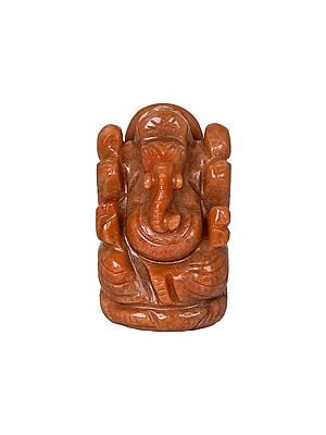 Small Ganesha in Red Jade Gemstone