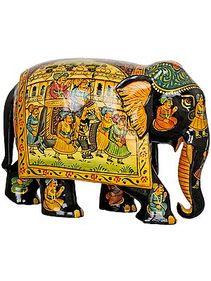 Hand-Painted Wooden Elephant