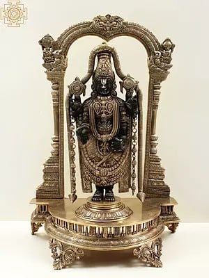 25" Superfine Lord Venkateshvara as Lord Balaji Brass Statue | Handmade