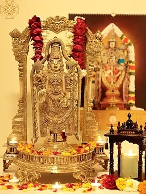 25" Superfine Lord Venkateshvara as Balaji at Tirupati In Brass | Handmade
