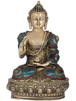 12" Tibetan Buddhist Deity Buddha In Brass | Handmade | Made In India
