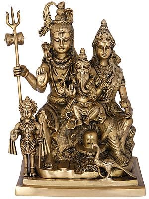 15" Shiva Parivar In Brass | Handmade | Made In India