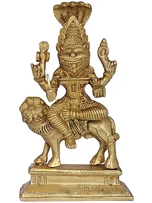 7" Goddess Pratyangira In Brass | Handmade | Made In India