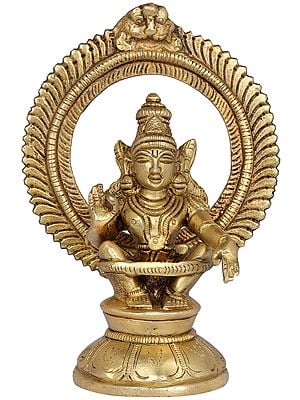 5" Small Ayyappan Brass Sculpture | Handmade | Made in India