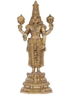 19" Fine Quality Lord Venkateshvara as Balaji at Tirupati In Brass | Handmade | Made In India