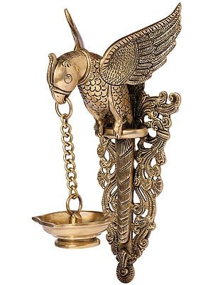 Wall Mounted Parrot Lamp with Hanging Wick