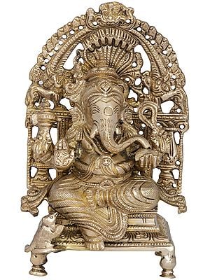 7" King Ganesha In Brass | Handmade | Made In India