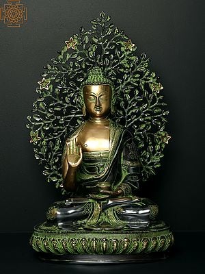 20" Superfine Shakyamuni Buddha Preaching His Dharma with Bodhi Tree as Backdrop