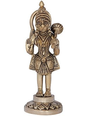 6" Veer Hanuman Sculpture in Brass | Handmade | Made in India