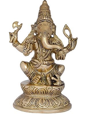 7" Bhagawan Ganesha In Brass | Handmade | Made In India