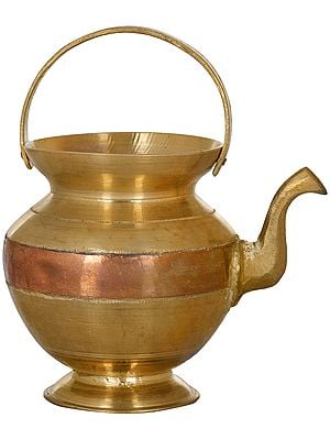 6" Authentic Ganga Jamuna  Kamandalu In Brass | Handmade | Made In India