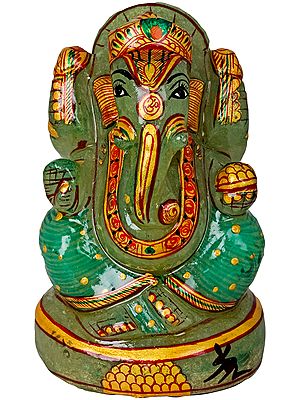 Small Ganesha in Green Jade Aventurine