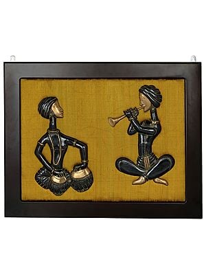 Two Musician Wall Hanging with Frame